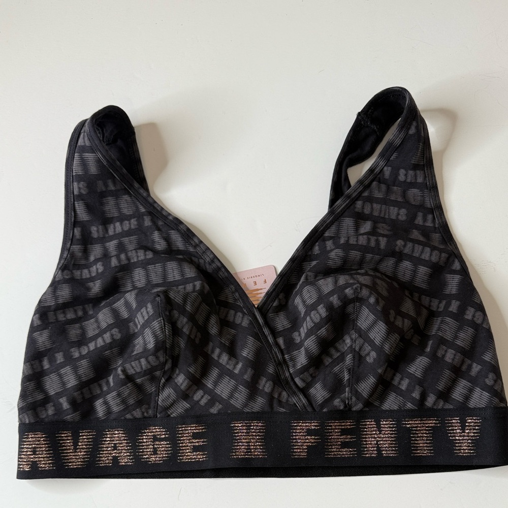 Savage X Fenty Forever Savage Crossover Cotton Bralette Black 3X - Picture 3 of 11